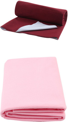 

Quick Dry Cotton Baby Bed Protecting Mat(Maroon, Pink