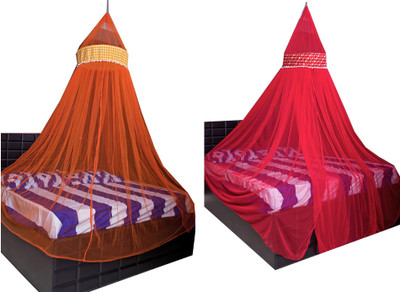 Creative Textiles Polyester Adults Washable Mosquito Net 110 Mosquito Net(Red, Ceiling Hung)