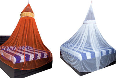 Creative Textiles Polyester Adults Washable Mosquito Net 118 Mosquito Net(White, Ceiling Hung)