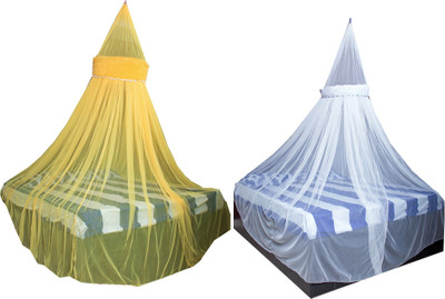 Creative Textiles Polyester Adults Washable Mosquito Net 111 Mosquito Net(Yellow, Ceiling Hung)