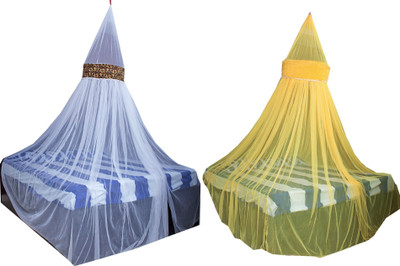 Creative Textiles Polyester Adults Washable Mosquito Net 107 Mosquito Net(Yellow, Ceiling Hung)