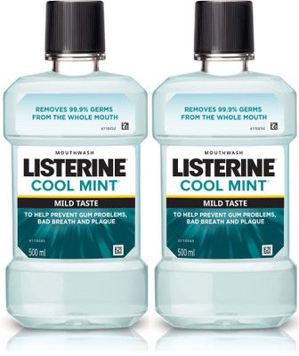 

Listerine Cool Mint Mild Taste - 500 ml (Pack of 2) - Mild Mint(1000 ml)