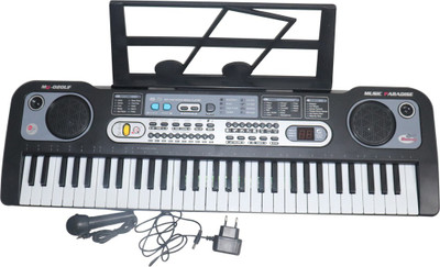 

Mopi deluxe quality 61-keys Electronic Piano Keyboard with USB MP3 Play Function, LED Display & Microphone (Black)(Multicolor)
