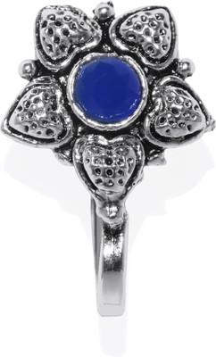 Zaveri Pearls Silver Plated Zinc Nose Ring