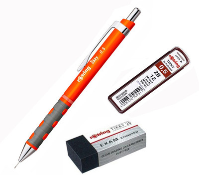 Rotring Promo Set Graphite Lead Eraser 0 5mm Neon Orange