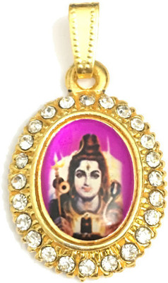 

Devoik Handmade Gold Plated Shiv Ji Locket Stone Studded Shiva Shankar God Pendant Gold-plated Cubic Zirconia Alloy Pendant