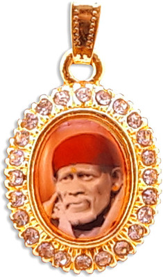

Devoik Handmade Gold Plated Sai Baba Ji Locket Stone Studded God Pendant Gold-plated Cubic Zirconia Alloy Pendant