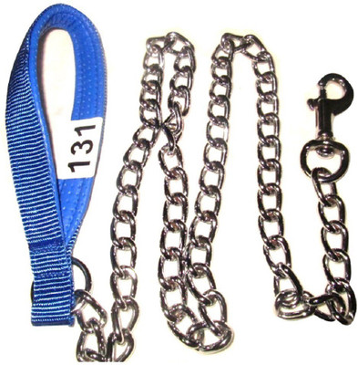 

Happy Tail Long collar leash | collars tag | Handle Chain 08 Number 14 cm Dog Chain Leash(Blue, Silver)
