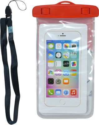 

Saamarth Impex Red Color Striped Transparent Plastic Waterproof Phone Holder Pouch Mobile Pouch(Red)