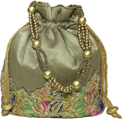 

Siri Raw Silk Potli(Grey)