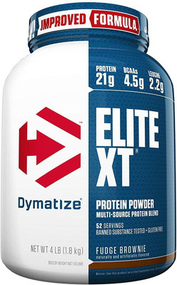 

Dymatize Elite XT Protein Powder 1.8Kg(4lbs), Fudge Brownie Whey Protein(1.8 kg, FUDGE BROWNIE)