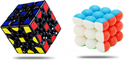 Toy Arena Magic Cube Gear 3x3 v1 Black Round Ball 3x3 Magic Speed Cube, Stickerless(2 Pieces) Flipkart