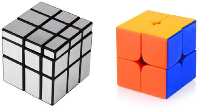 

M-Alive Magic Rubik Silver Mirror & 2x2 Combo Puzzle Cube Brainstorming Game Toy(2 Pieces)