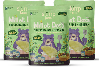 Slurrp Farm Millet Dosa Mix: Supergrains + Spinach 450 g(Pack of 3)