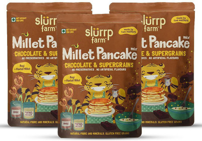 

Slurrp Farm Millet Pancake Mix: Chocolate & Supergrains 450 g(Pack of 3)