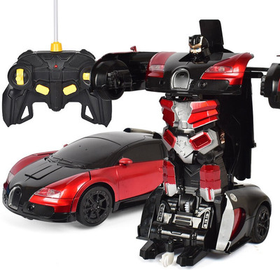 

Jack Royal Kids Plastic Converting Car to Robot Transformer(Red, Black), Black;red