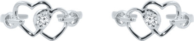 

SilverDew Double Heart Latest Design Toe Ring For Girls & Women Pure Silver White Rhodium CZ Diamond Studded Adjustable Sterling Silver Cubic Zirconia Toe Ring