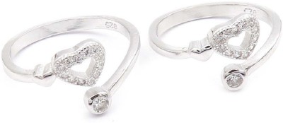 

MANJARI JEWELS SCT14 Sterling Silver Cubic Zirconia Silver Plated Toe Ring Set, White