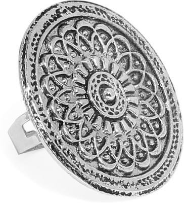 

Zaveri Pearls Antique Silver Tone Zinc Silver Plated Ring