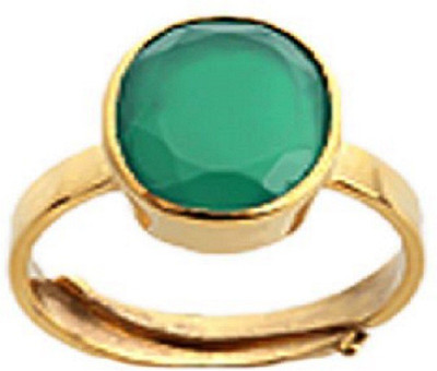 

Jaipur Gemstone Emerald Ring With Natural emerald stone Stone Emerald Gold-plated Plated Ring, Green