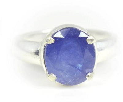 

Jaipur Gemstone Blue Sapphire / Neelam Ring With Natural neelam Stone Sapphire Silver Plated Ring
