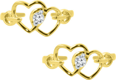 

SilverDew Double Heart Latest Design Toe Ring For Girls & Women Pure Silver Rhodium CZ Diamond Studded Adjustable1 pair of toe ring Sterling Silver Cubic Zirconia Toe Ring, Yellow