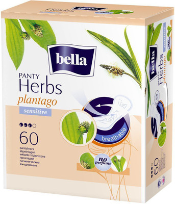 

BELLA Herbs Sensitive Panty Liners - 60 Pieces (Plantago) Pantyliner(Pack of 60)
