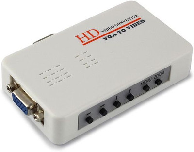 

TechGear HD VGA To Rca AV Signal TV S-video Converter Box Adapter Media Streaming Device(White)