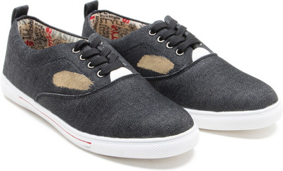 

Zixer Imported Denim Jeans Sneakers For Men(Black, Jet black