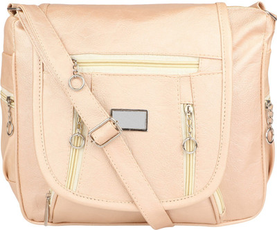 

Rekha Collection Women Casual Beige PU Sling Bag