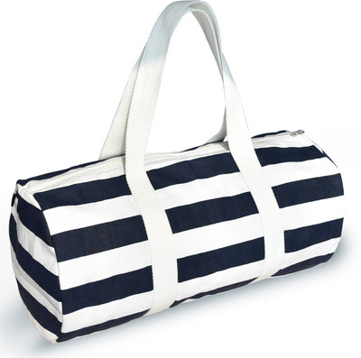 

Avon Stripes Duffel Bag Small Travel Bag(Black, White)