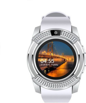 

DYG V8 Bluetooth Smartwatch With Sim Silver Smartwatch(White Strap 1.63)