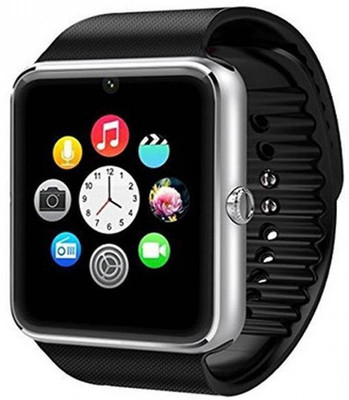 

BODOC Bluetooth with Built-in Sim card and memory card slot Compatible with All Android Mobiles Black Smartwatch(Black Strap Free Size)