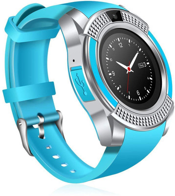 

DYG V8 Bluetooth Smartwatch With Sim & Tf Card Support Silver Smartwatch(Silver, Blue Strap 1.63), Blue;silver