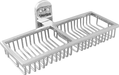 

TAVISH Soap Dish with Tumbler Holder Or Soap Case with Toothbrush Stand for Bathroom and Kitchen - TISSU-37(Steel)
