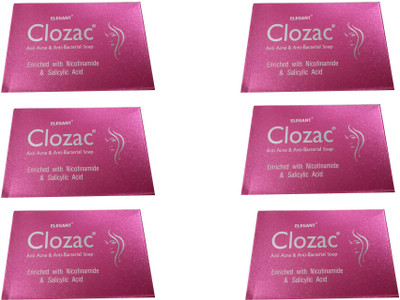 

Elegant CLOZAC SOAP ANTI ACNE (ANTI PIMPLES) & ANTI BACTERIAL SOAP ( PACK OF 6*75 GM )(450 g, Pack of 6)