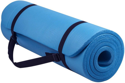 

SYGA High Density Exercise Yoga Mat with Carrying Strap and Net Bag for Exercise Blue 8 mm Yoga Mat