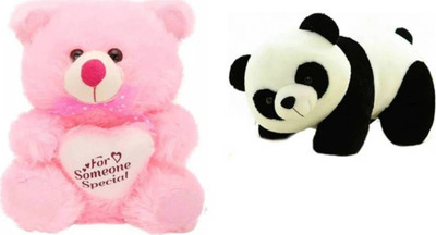 

HOMOKART Pink Color Teddy Bear 60 cm with The Black & White Panda 30 Cm By one Get One - 23.62204724409449 inch(Multicolor)