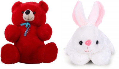 

V Teddy 2 Feet Teddy Bear White Cute And Soft Rabbit - 60.89 cm(Red, White)