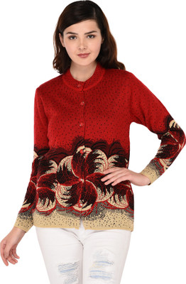 eWools Self Design Round Neck Casual Women Multicolor Sweater