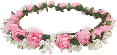 New Arihant Traders New Arihant Traders- Tiara/Crown for Girls & Women Head Band, Hair Band, Hair Accessory Set(White, Pink)