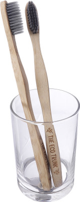 

The Eco Trunk Biodegradable Bamboo Toothbrush - Soft/Medium Charcoal bristles (Set of 2) Medium Toothbrush(Pack of 2)