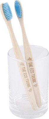 

The Eco Trunk Biodegradable Bamboo Toothbrush - Soft/Medium Blue (Set of 2) Medium Toothbrush(Pack of 2)