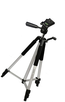 

lifemusic Tripod-3110 Pan Head, Extra Quick Release Plate, Grip, and Free Mobile Holder Fully Flexible Mount Cum Tripod , Stand with Three-dimensional Head & Quick Release Plate Tripod(black\silver, Supports Up to 1500)