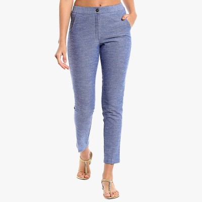 NAARI Skinny Fit Women Blue Trousers