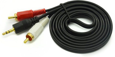 

TechGear TV-out Cable 3.5mm Male To 2rca Male Stereo Cable 10 Meter Rca(Black, For TV)