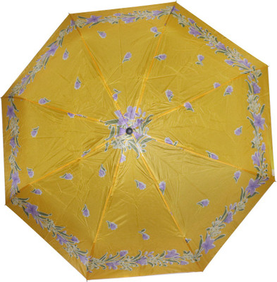

Mopi 3 fold attractive printed umbrella pack of 1 (yellow ) Umbrella(Yellow)