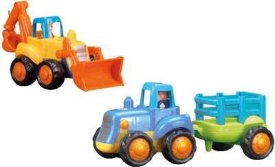 

Bestie Toys Happy Engineering vehicles Friction Trucks power COMBO BOTH (TRACTOR AND CRANE)(Multicolor)