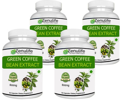 

Zenulife Pure & Natural Green Coffee Extract 800 Mg Capsules Pack of 4 (240 No)(60 No)