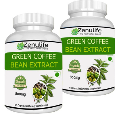 

Zenulife 100% Pure & Natural Green Coffee Extract 800 Mg Capsules Pack of 2 (120 No)(60 No)